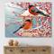 Designart - Two Chickadee Sit On A Snow-Covered Branch - Traditional Canvas Wall Art Print